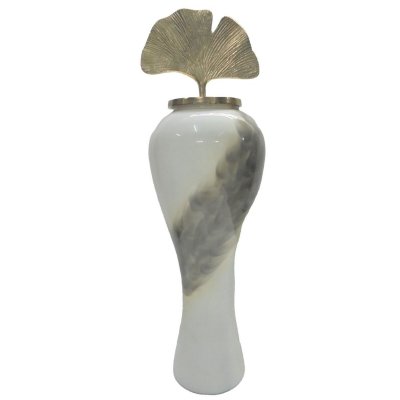 Vas DKD Home Decor Aluminium Dvobarvna Järn Orientalisk Löv av en växt (25 x 25 x 84 cm)