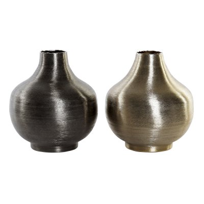 Vas DKD Home Decor Gyllene Svart Aluminium Modern (2 antal) 