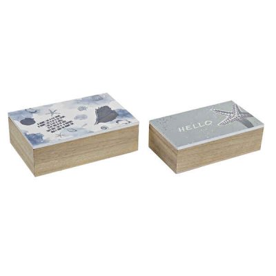Uppsättning med Dekorativa Lådor DKD Home Decor Trä MDF (2 pcs)