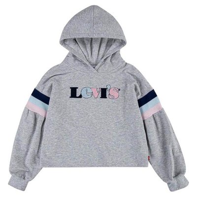 Tröja med huva Barn Levi's Full Sleeve High Rise Ljusgrå