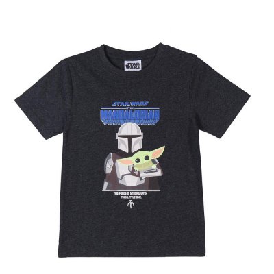 Barn T-shirt med kortärm The Mandalorian Svart (Storlek: 8 år)