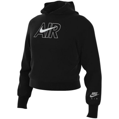 Luvtröja, Flickor AIR FT CROP HOODIE Nike DM8372 010 Svart (Storlek: 16 år)