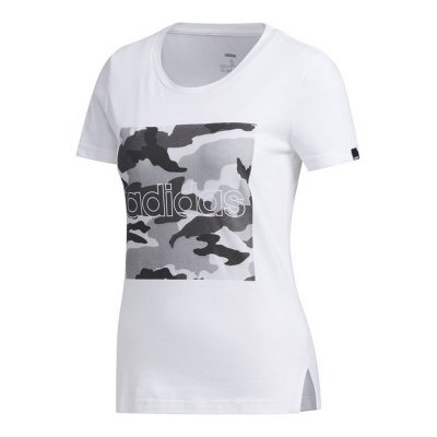 T-shirt med kortärm Dam Adidas Boxed Camo Vit (Storlek: S)