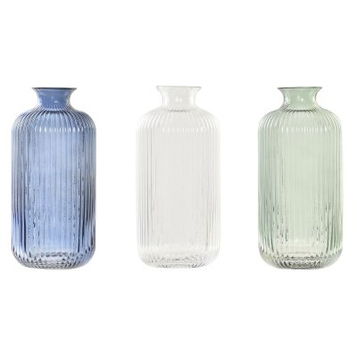 Vas DKD Home Decor Glas (9 x 9 x 21 cm) (3 antal)