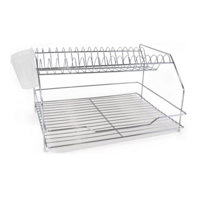 Diskställ Quttin Silvrig Metall Vit Plast (46,5 x 35,5 x 26 cm)