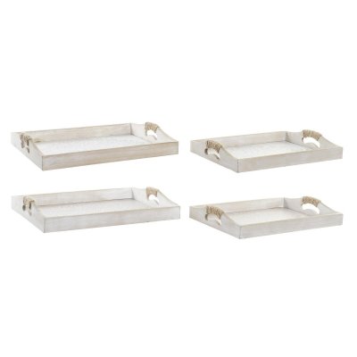 Snacksbricka DKD Home Decor Trä MDF Träd 2 Delar 2 antal (40 x 30 x 6 cm)