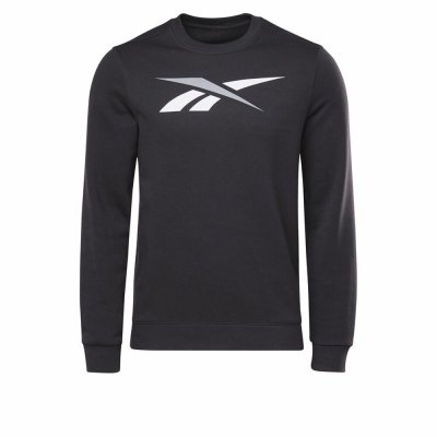 Tröja utan huva Herr Reebok Essentials Vector Svart (Storlek: XXL)
