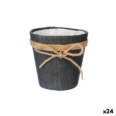 Kruka Lasso Grå Tyg Plast (14 x 14 x 14 cm) (24 antal)