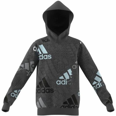 Tröja med huva Barn Adidas Performance Mörkgrå (Storlek: 7-8 år)