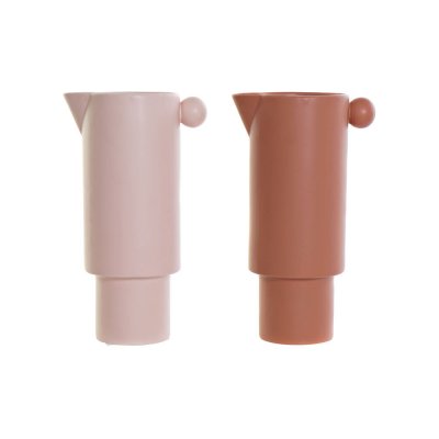 Vas DKD Home Decor Porslin Rosa Terrakota n (16 x 11 x 30 cm) (2 pcs)