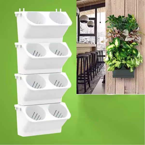 Växtvägg för vertikal odling 24x14x57cm Vit