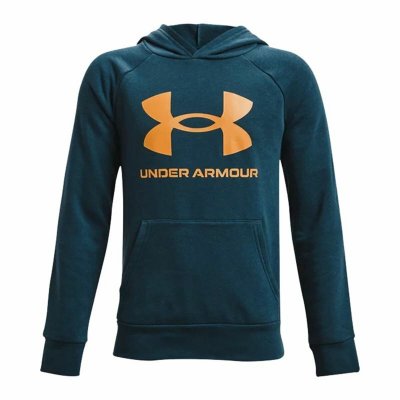 Tröja med huva Unisex Under Armour Rival Fleece Hoodie Turkos (Storlek: 10-12 år)