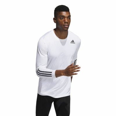 T-shirt Adidas Techfit Fitted 3 Bandas Vit (Storlek: L)
