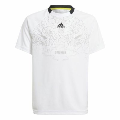 Barn T-shirt med kortärm Adidas Predator Aeroready Vit (Storlek: 9-10 år)