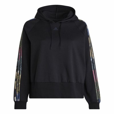 Tröja med huva Dam Adidas AOP HD Svart (Storlek: 4XL)