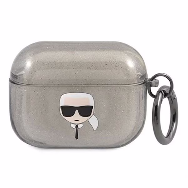 Karl Lagerfeld fodral till AirPods Pro - Svart/silver glitter