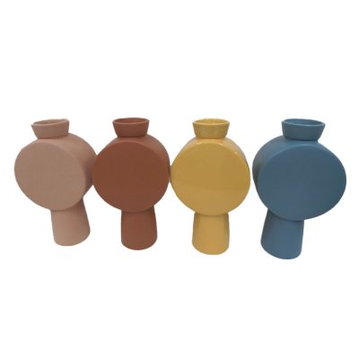 Vas DKD Home Decor Blå Rosa Orange Terrakota n Dolomite Urban (13 x 7 x 24 cm) (4 antal)