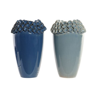 Vas DKD Home Decor Stengods Medelhavs (2 pcs) (16 x 16 x 26 cm)