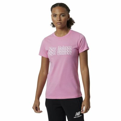 T-shirt med kortärm Dam New Balance Essentials Celebrate Rosa (Storlek: S)