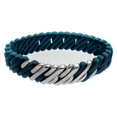 Armband TheRubz 100502 Blå Silikon Rostfritt stål Silvrig Stål/Silikon (15 mm)