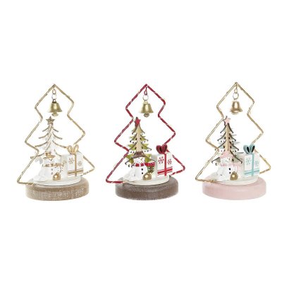 Julgranskula DKD Home Decor Träd MDF (3) (10 x 7 x 14 cm) (3 antal)