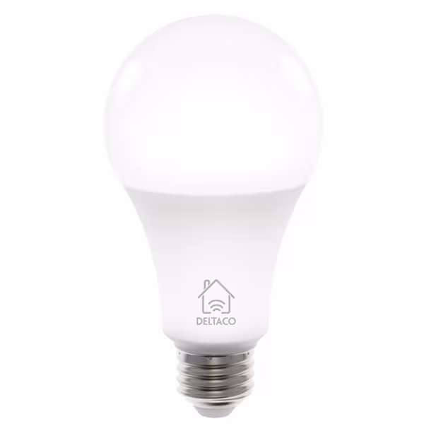 DELTACO SMART HOME WiFi LED-lampa, E27 9W 810lm