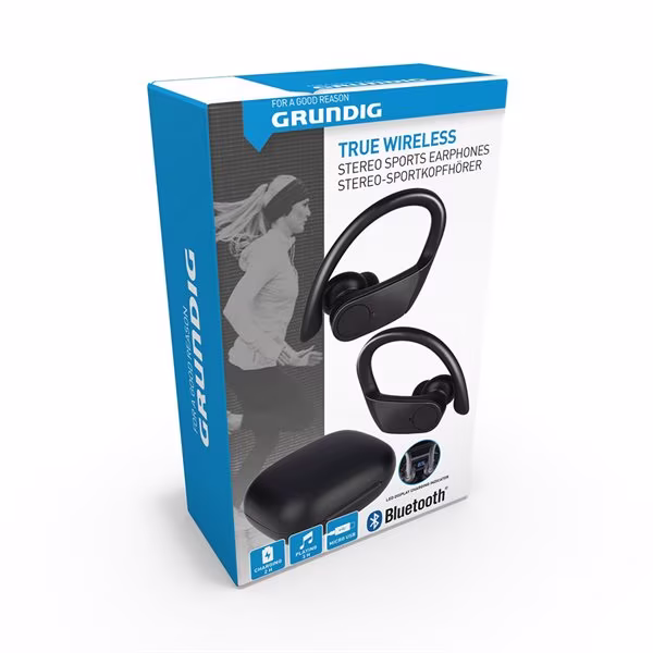 True Wireless-sporthörlurar med 300mAh laddbox