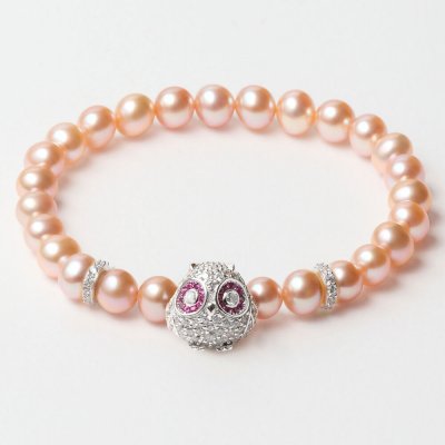 Damarmband Lancaster JLA-BR-OWL-1-PU Silvrig Rosa Sterlingsilver 16 mm