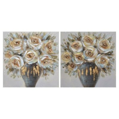 Tavla DKD Home Decor S3018317 Vas (50 x 2,5 x 50 cm) (2 antal)