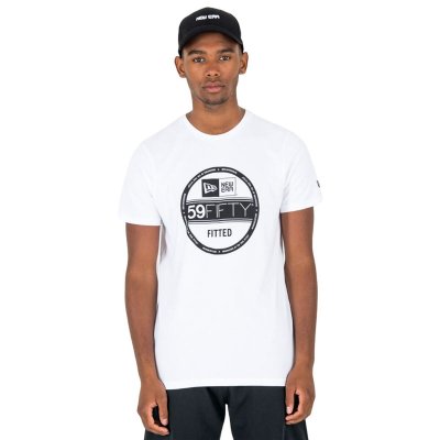 T-shirt med kortärm Herr New Era Essential Visor Sticker Vit (Storlek: XL)