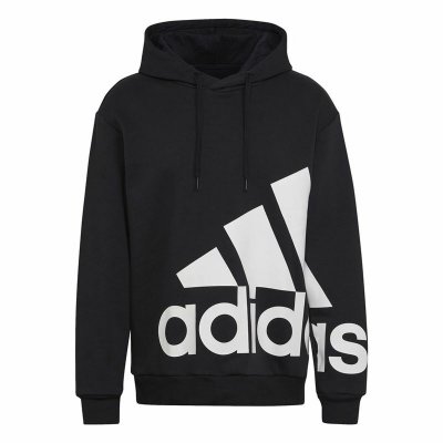 Tröja med huva Herr Adidas Essentials Svart (Storlek: M)