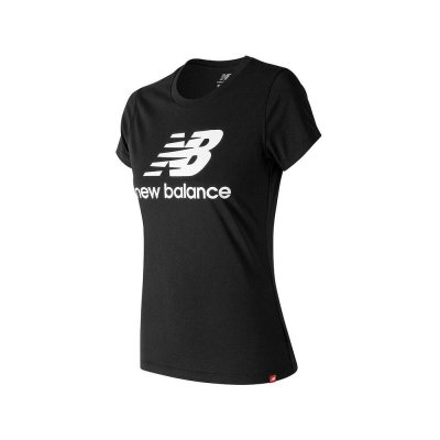 T-shirt med kortärm Dam New Balance WT91546 Svart Bomull (Storlek: S)