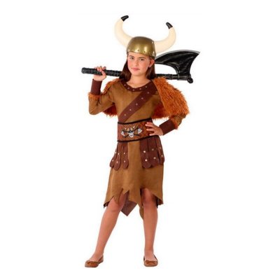 Maskeraddräkt för barn 114869 Vikingakvinna Brun (4 Pcs) (Storlek: 10-12 år)