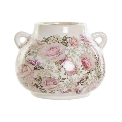 Vas DKD Home Decor Rosa Vit Shabby Chic (21 x 20 x 16 cm)