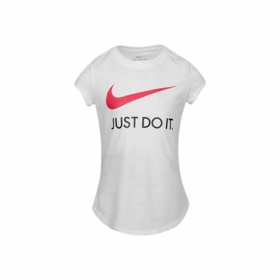 Barn T-shirt med kortärm Nike Swoosh JDI Vit (Storlek: 4 år)