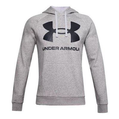 Tröja med huva Herr Under Armour Rival Big Logo Ljusgrå (Storlek: L)