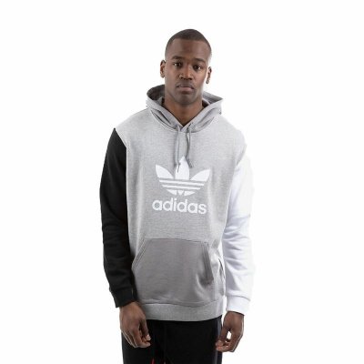Tröja med huva Herr Adidas Colorblock Grå (Storlek: L)