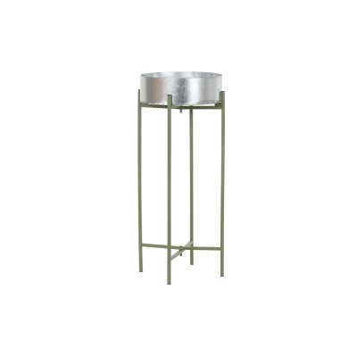 Kruka DKD Home Decor Silvrig Metall Grön Trädgård (27,5 x 27,5 x 63 cm)