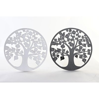 Väggdekoration DKD Home Decor Träd Metall Traditionell (2 antal) (40 x 1 x 40 cm)