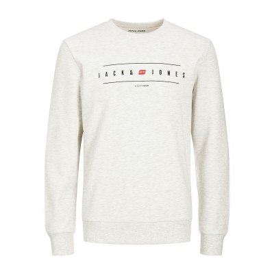 Tröja utan huva Herr Jack & Jones JJFLAG SWEAT CREW NECK 12224584 Vit (Storlek: M)