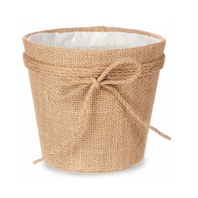 Kruka Lasso Brun Tyg Plast (15 x 14 x 15 cm)