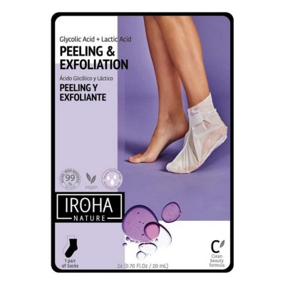 Fuktgivande strumpor Peeling and Exfoliation Lavender Iroha (2 Delar)
