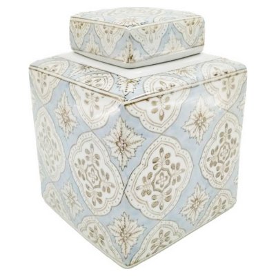 Vas DKD Home Decor Porslin Beige Blå Arab (15.5 x 15.5 x 21.5 cm)