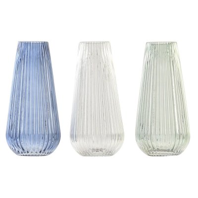 Vas DKD Home Decor Glas (14 x 14 x 30 cm) (3 antal)