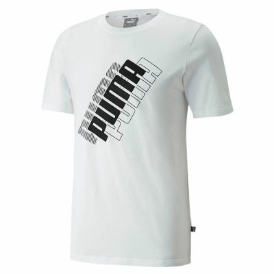 T-shirt med kortärm Herr Puma Power Logo M Vit (Storlek: XL)