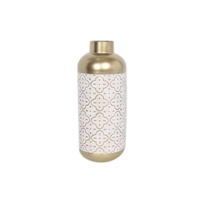 Vas DKD Home Decor Gyllene Metall Vit Arab (16 x 16 x 40 cm)