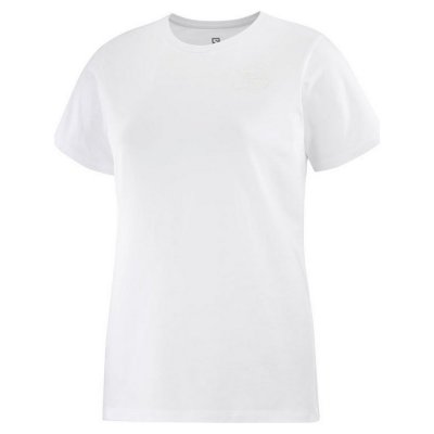 T-shirt med kortärm Dam Salomon Small Logo Vit (Storlek: S)