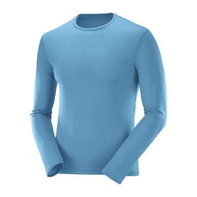 T-shirt med lång ärm Herr Salomon Agile Training LS Himmelsblå Celeste (Storlek: S)