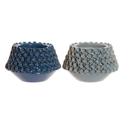 Vas DKD Home Decor Stengods Medelhavs (2 pcs) (20 x 20 x 13 cm)