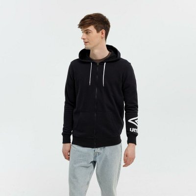Tröja med huva Herr FW TERRACE ZIP HOODIE Umbro 66063U 060 Svart (Storlek: S)